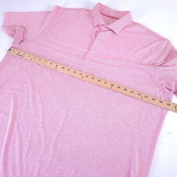 Johnnie-O Pink Stripe Performance Golf Polo Shirt XL - Picture 5 of 9